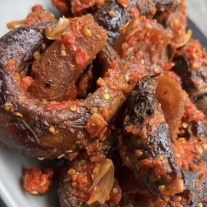 Ponmo/Ejakika sauce (Spicy)